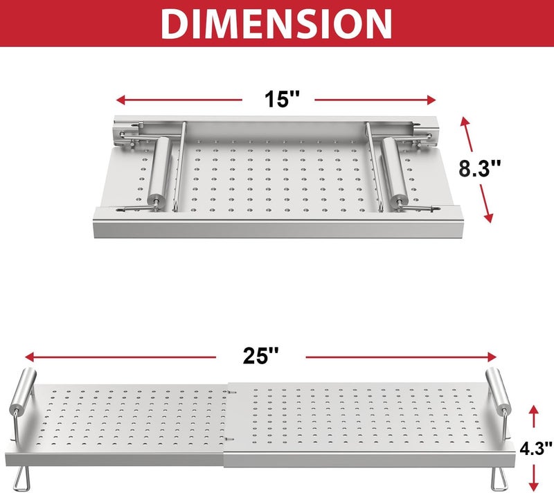 GLOWYE Griddle Warming Rack for Blackstone 17 22 28 36 Inch Grill, Adjustable Grill Warming Rack for Blackstone Weber Charbroil and Most Tabletop Griddle Accessories - Image 4